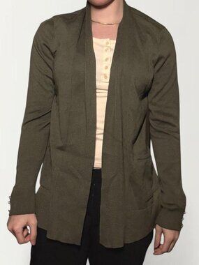 89th + Madison olive green cardigan with pockets